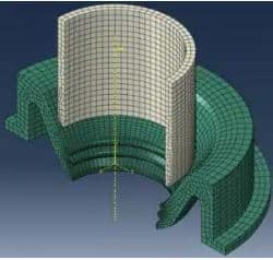 networking of a rubber seal for a steel rod in abaqus cae