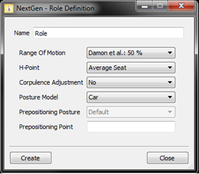 RAMSIS NextGen Role Definition